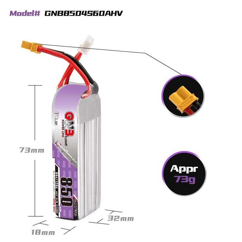 Gaoneng GNB 850mAh 4S 15.2V 60C/120C HV Lipo Battery – XT30