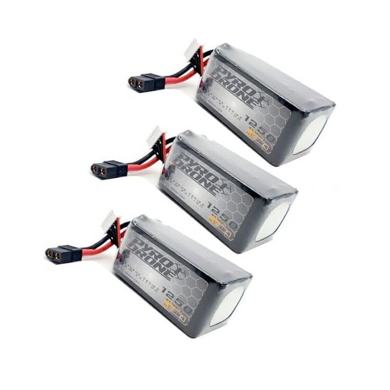 3-Pack  Graphene 1250mAh 6S 22.2V 75C Lipo Battery – XT60