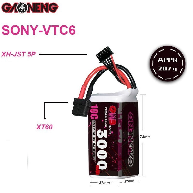 GNB 3000mAh 4S 10C Li-ion Sony VTC6 Long Range Battery – XT60