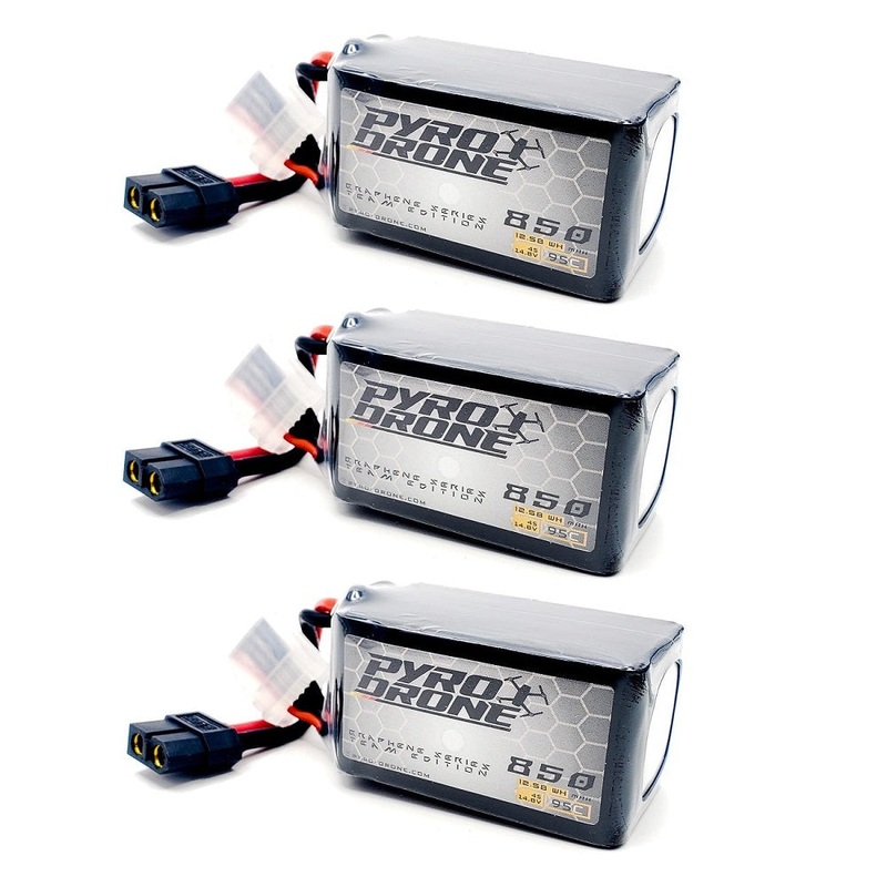 3-Pack  Graphene 850mAh 4S 14.8V 95C Lipo Battery – XT60