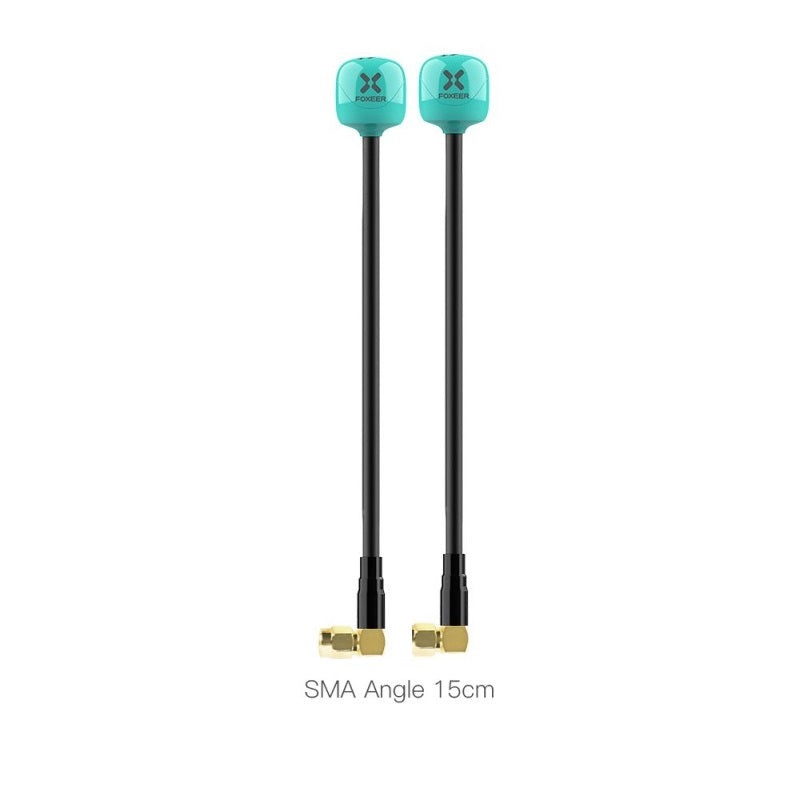 Foxeer 5.8G Lollipop 4 Plus 2.6dBi Omni Antenna 2pcs – Right Angle SMA 150mm RHCP Teal