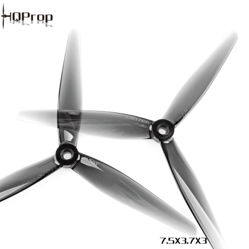 HQ Prop 7.5×3.7×3 Durable Tri-Blade Light Grey (2CW+2CCW)-Poly Carbonate