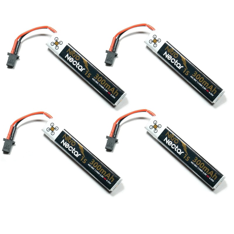 NewBeeDrone Nitro Nectar Gold 300mAh 1S HV LiPo Battery 4 Pack – GNB27