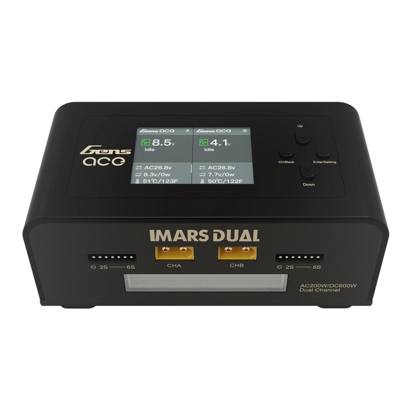 GensAce Imars Dual AC200W/DC300W Smart Balance RC Battery Charger – Choose Color