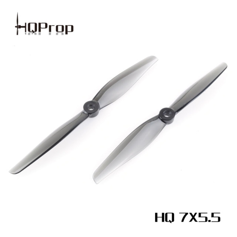 HQ Prop 7×5.5×2 Bi-Blade 7″ Prop Light Grey – Poly Carbonate – (2CW+2CCW)
