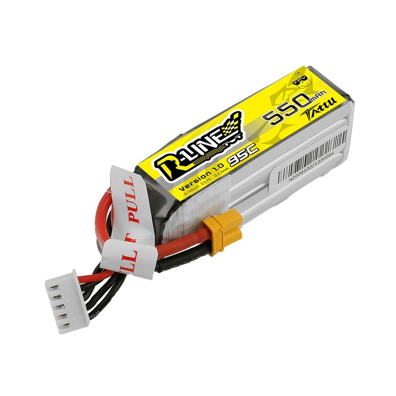 Tattu R-Line 550mAh 14.8V 95C 4S1P Lipo Battery Pack – XT30