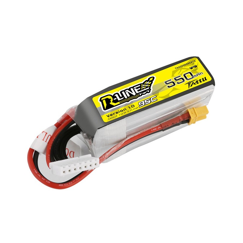 Tattu R-Line 550mAh 22.2V 95C 6S1P Lipo Battery Pack – XT30