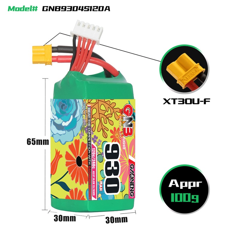 Gaoneng GNB 930mAh 14.8V 4S 120C Lipo Battery – XT30