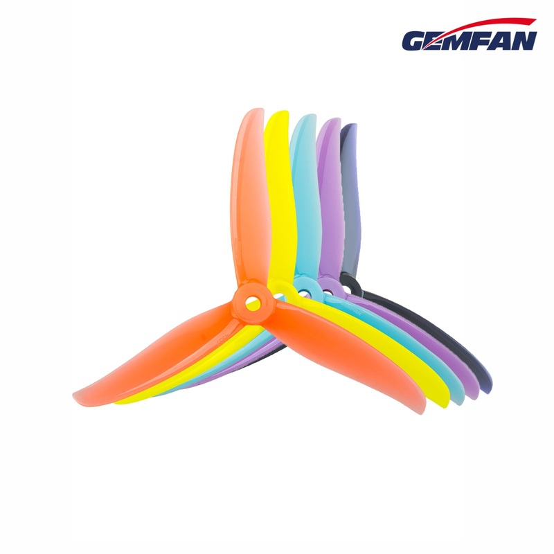 Gemfan Hurricane 4937 Tri-Blade 4.9″ Propeller (2CW+2CCW) – Choose Color
