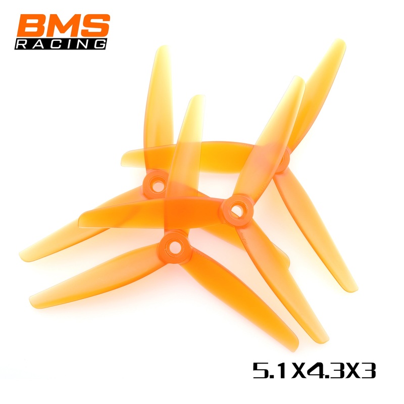 HQ Prop BMS Racing 5.1×4.3×3 Poly Carbonate Propellers (2CW+2CCW) – Choose Color