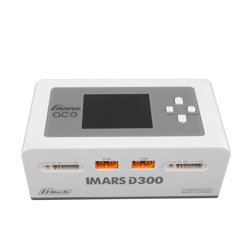 Gens Ace iMars D300 G-Tech AC 300W DC 700W Dual-Channel Battery Charger – White