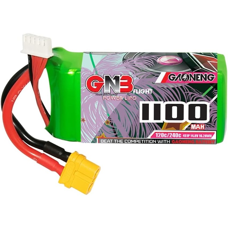 Gaoneng GNB 4S 1100mAh 14.8V LiPo Battery 120C/ 240C with XT60 Connector