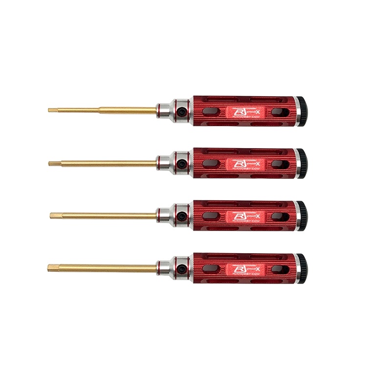 RJX 1.5 2.0 2.5 3.0mm Mini Titanium Alloy Hex Screwdriver (RED)