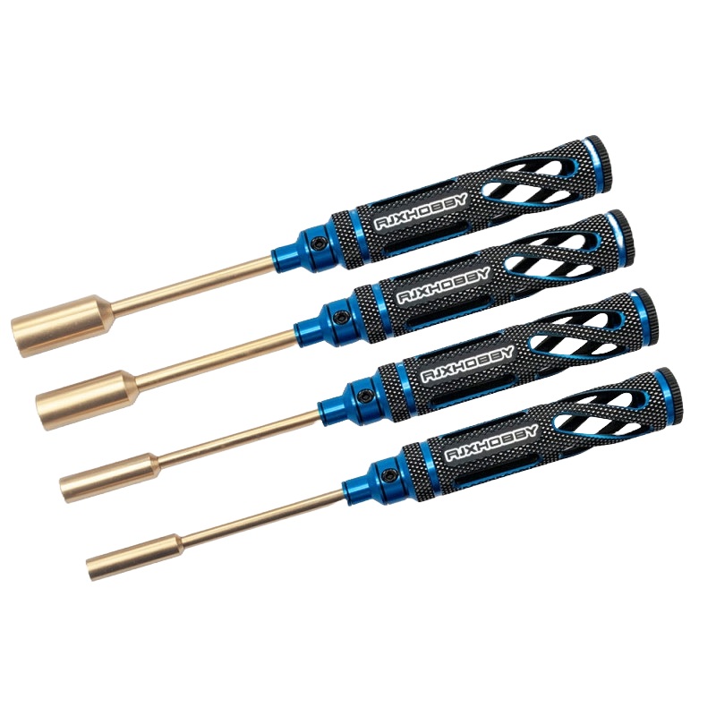 RJX Blue Supper Light Knurled Grip HSS Nut Driver