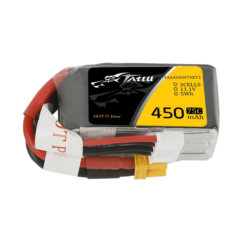 Tattu 11.1V 75C 3S 450mAh Lipo Battery Pack with XT30 Plug