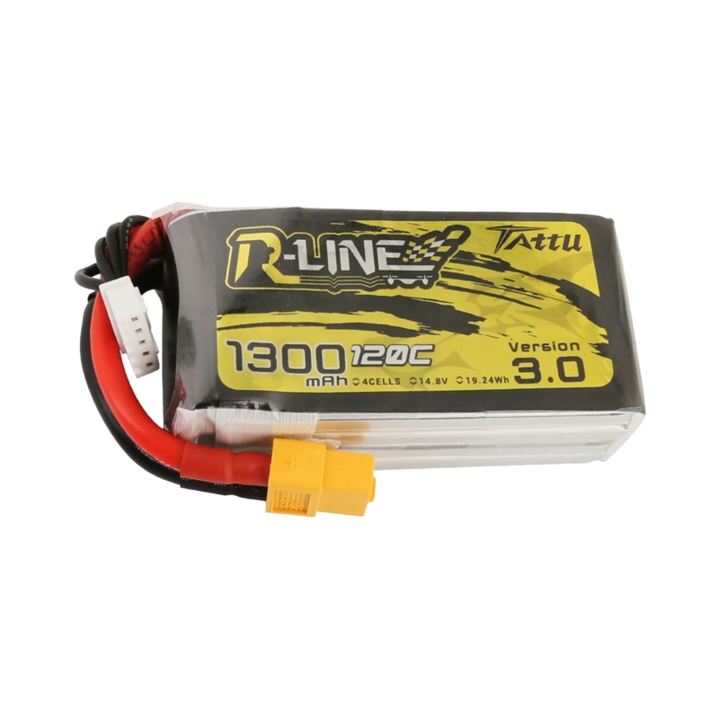 Tattu R-Line Version 3.0 1300mAh 14.8V 120C 4S1P Lipo Battery Pack with XT60 Plug