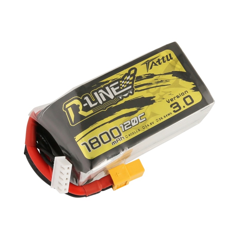 Tattu R-Line Version 3.0 1800mAh 14.8V 120C 4S1P Lipo Battery Pack with XT60 Plug