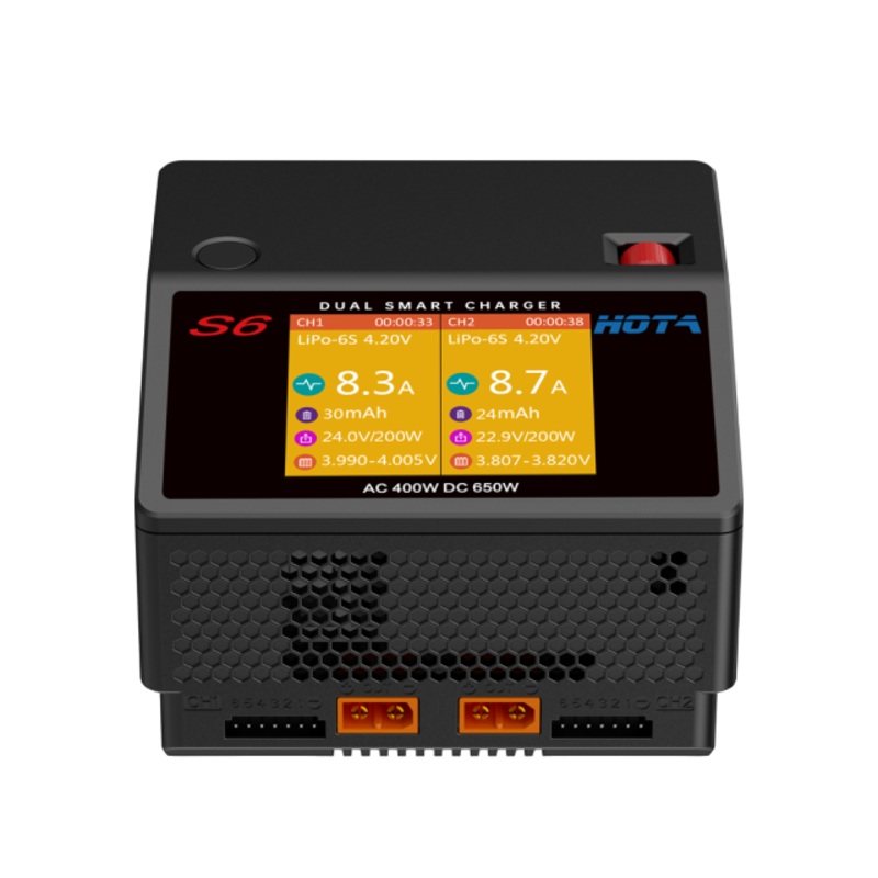 HOTA S6 AC 400W DC 325W*2 15A*2 Dual Channel Lipo Charger (1-6s)