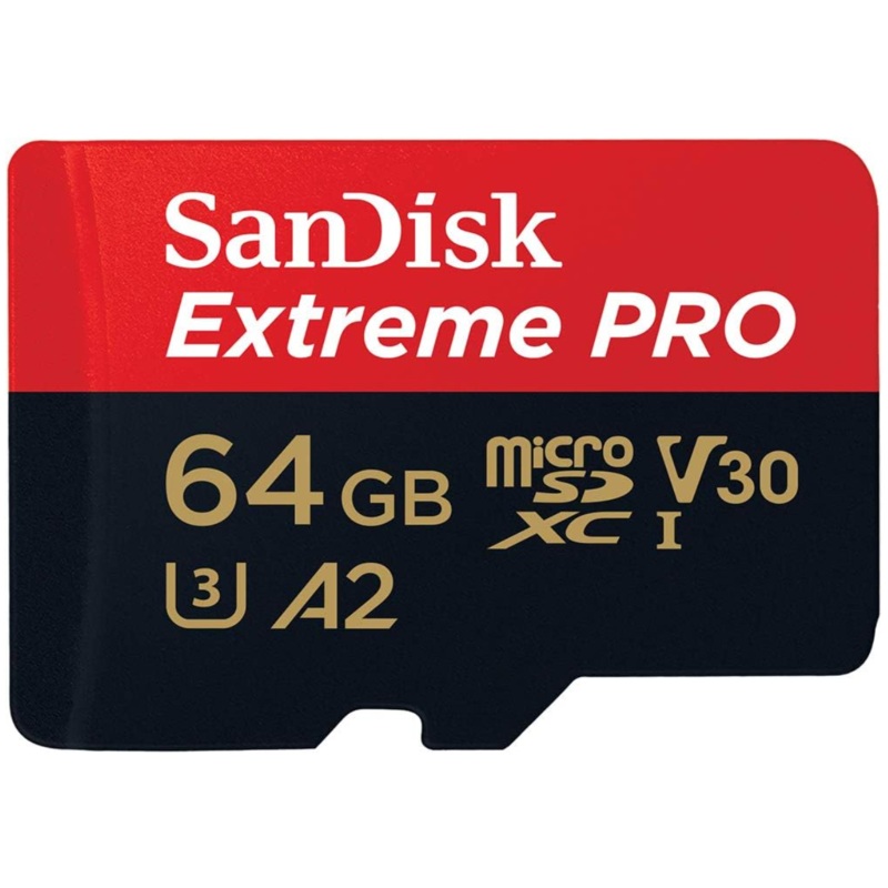 SanDisk 64GB Extreme Pro microSD UHS-I Card with Adapter
