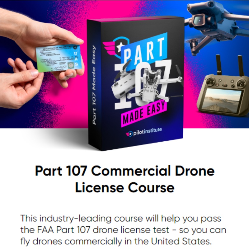 Training – Part 107 Prep Course for Commercial Drone Use (Online, Self Paced)